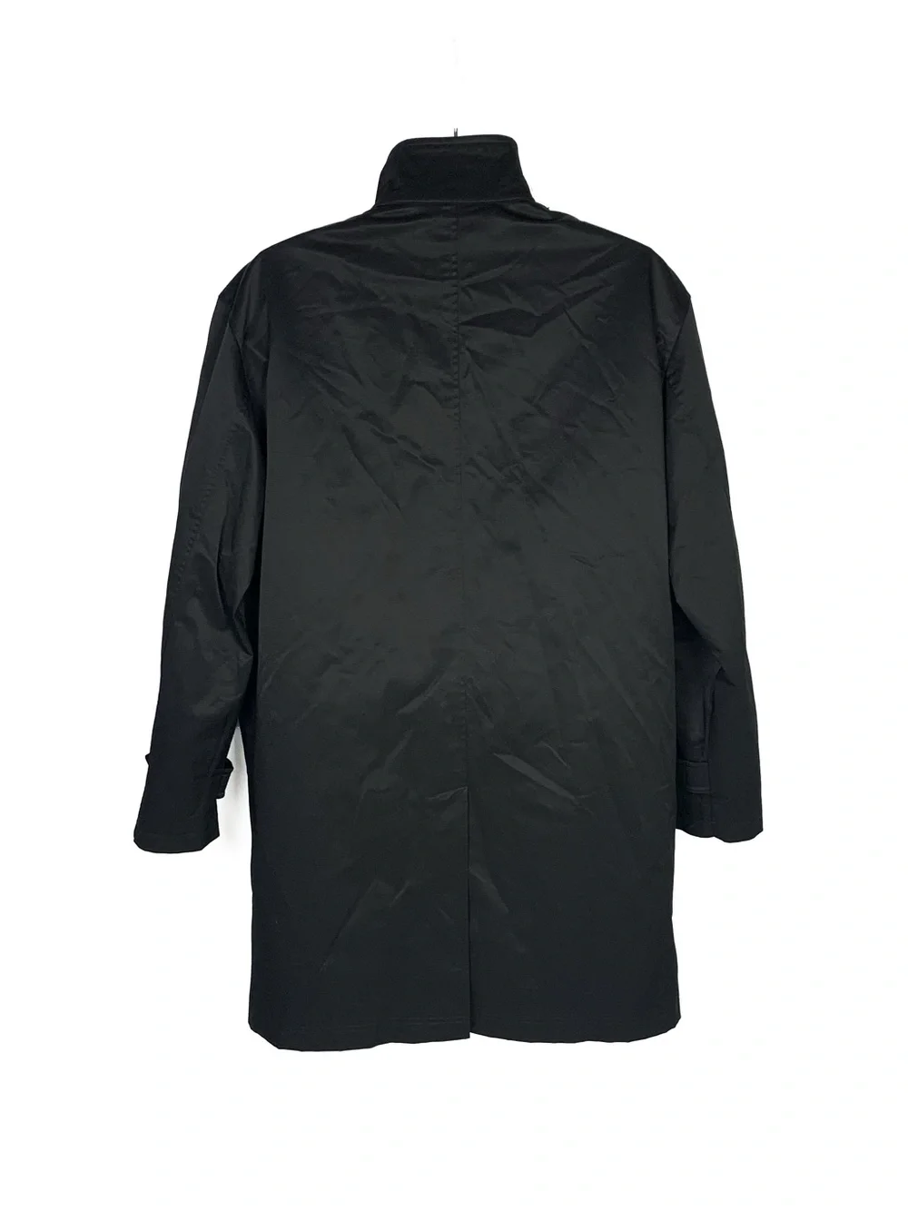 Lauren Ralph Lauren Men L Trench Coat Full Zip Button Removable Lining Black